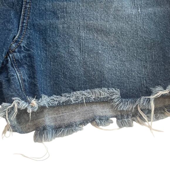 LOFT Mid Rise, Medium Rinse, Frayed, Raw Hem, Denim/Jean Shorts 27 - Picture 3 of 13